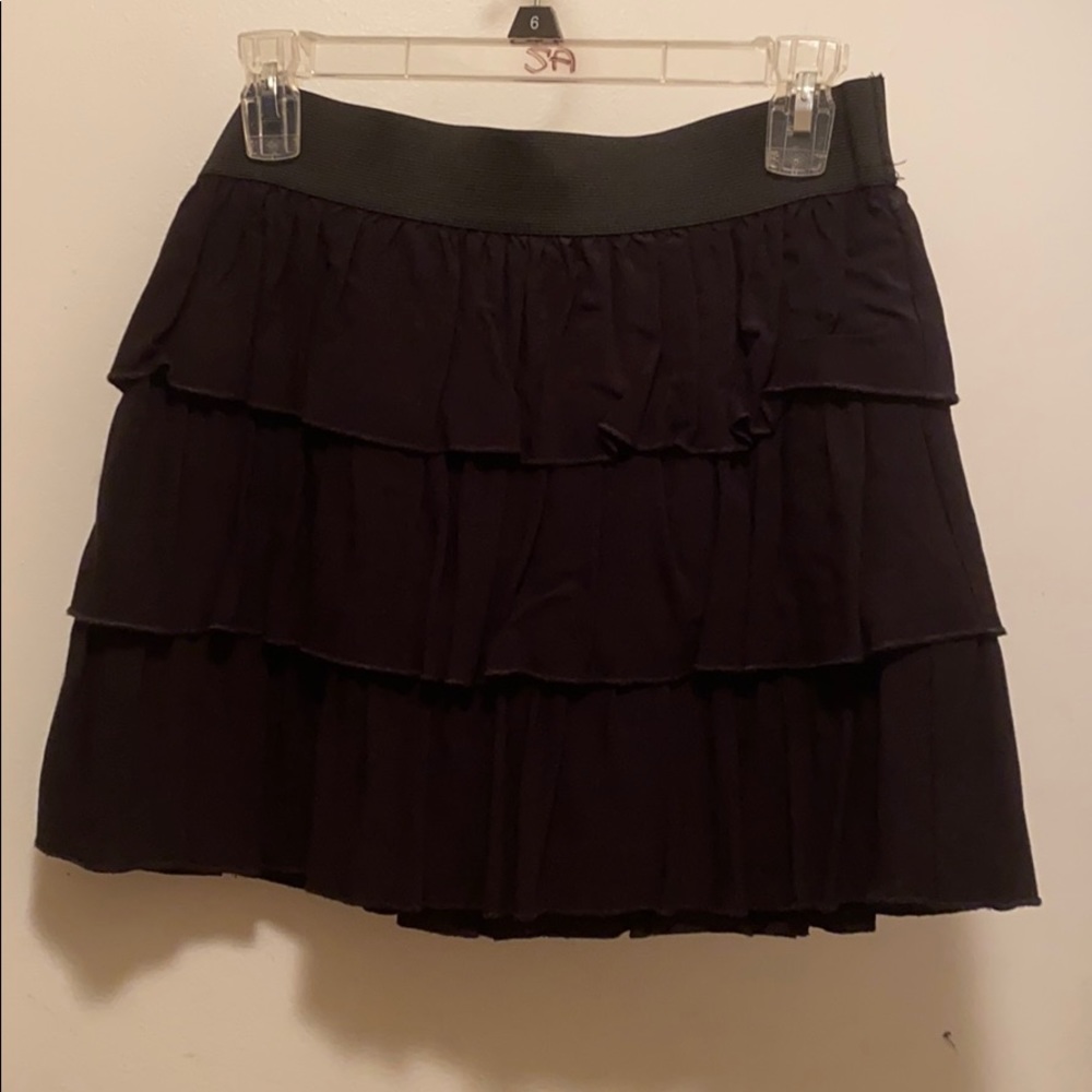 Juniors black ruffle skirt
